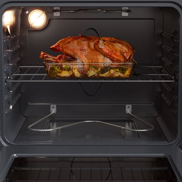 IKEA MOTSVARIG Range With Glass Ceramic Cooktop Black Stainless Steel