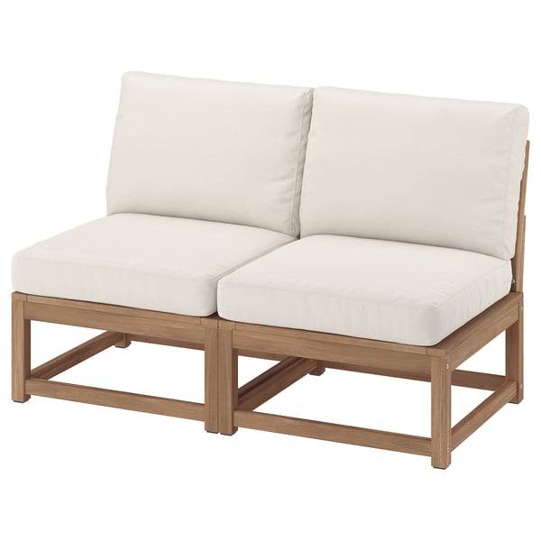 IKEA NÄMMARÖ 2-seat modular sofa outdoor light brown stained/Frösön/Duvholmen beige