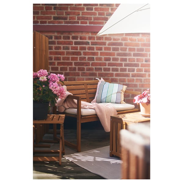 IKEA NÄMMARÖ Bench With Backrest Outdoor Light Brown Stained