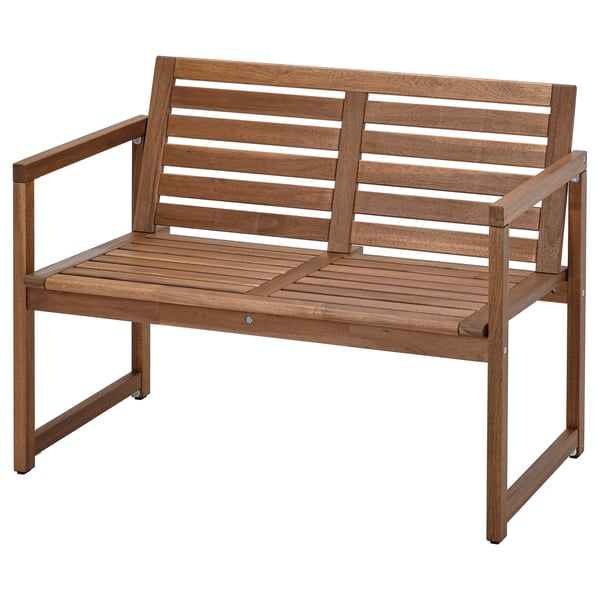IKEA NÄMMARÖ Bench with backrest outdoor light brown stained