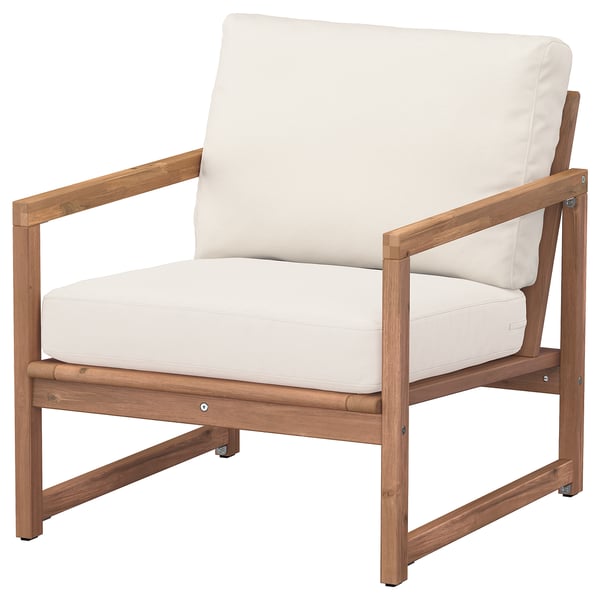 IKEA NÄMMARÖ Lounge chair outdoor light brown stained/Frösön/Duvholmen beige