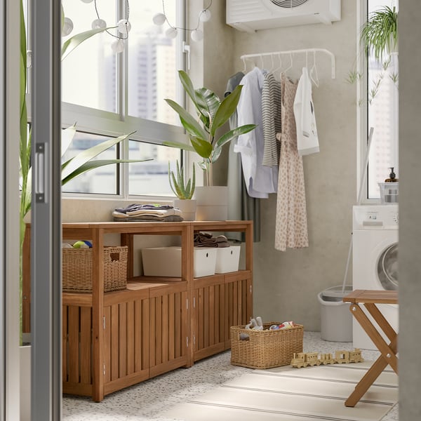 IKEA NÄMMARÖ Shelving Unit Outdoor Light Brown Stained 32 7/8x29 1/2 "