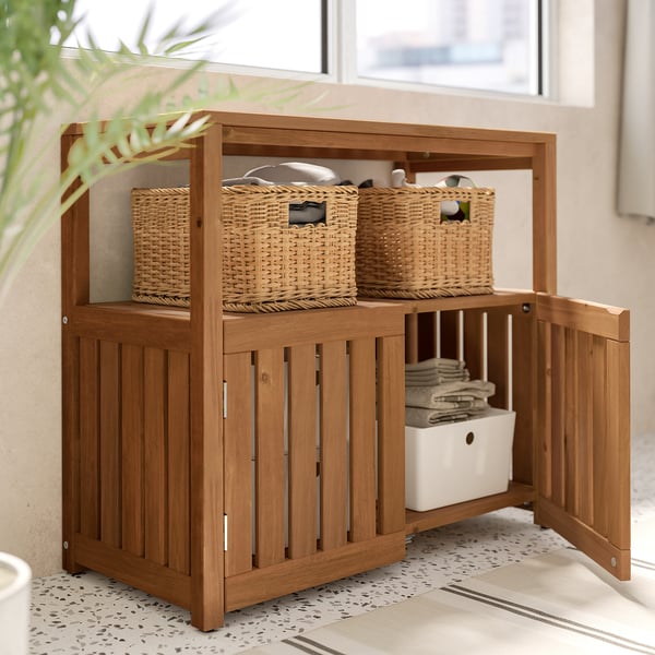 IKEA NÄMMARÖ Shelving Unit Outdoor Light Brown Stained 32 7/8x29 1/2 "