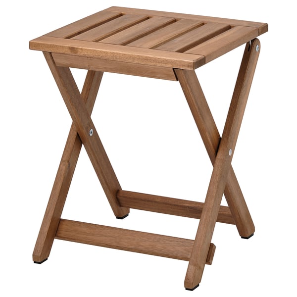 IKEA NÄMMARÖ Stool outdoor foldable/light brown stained 14 3/8x17 3/4 "