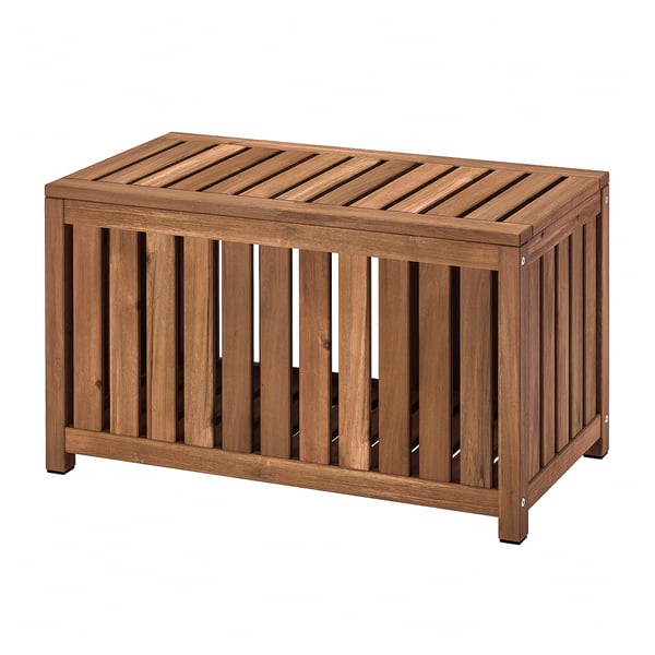IKEA NÄMMARÖ Storage box light brown stained indoor/outdoor 31 1/2x15 3/4x17 3/4 "