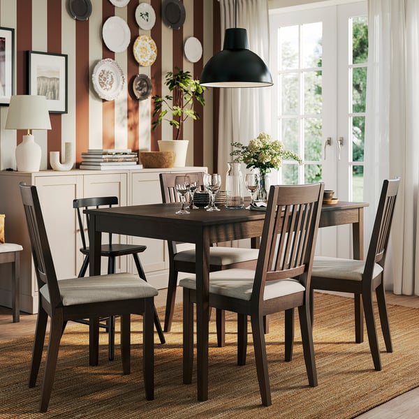 IKEA NÄSINGE Chair Dark Brown Stained/Kilanda Light Beige
