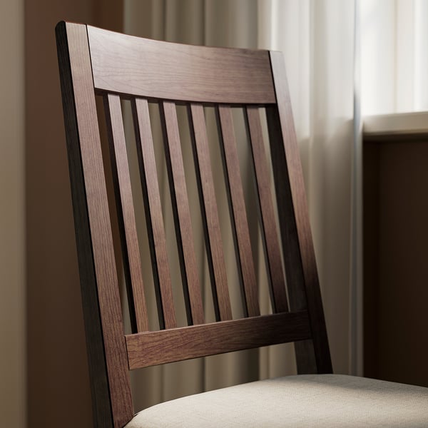 IKEA NÄSINGE / NÄSINGE Table And 4 Chairs Dark Brown Stained Beech Veneer/dark Brown Stained Kilanda Light Beige 47 1/4 "
