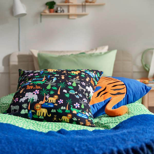 IKEA NATTHÄGER Cushion Cover Multicolor/jungle 20x20 "