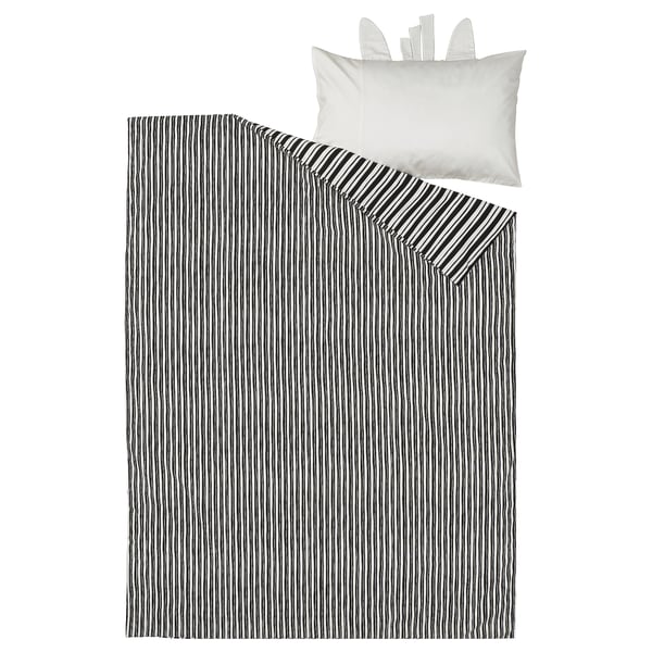 IKEA NATTHÄGER Duvet Cover And Pillowcase(s) Black White/zebra Twin