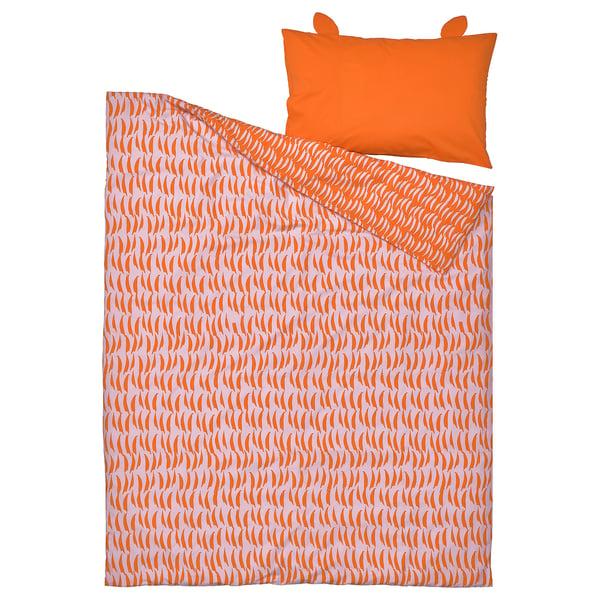 IKEA NATTHÄGER Duvet Cover And Pillowcase(s) Orange/tiger Twin