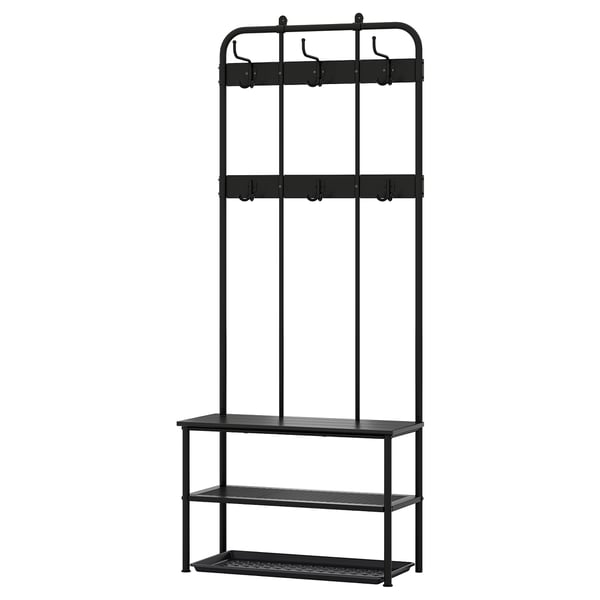 IKEA NIPÅSEN / BAGGMUCK Hallway furniture set of 2 black/gray