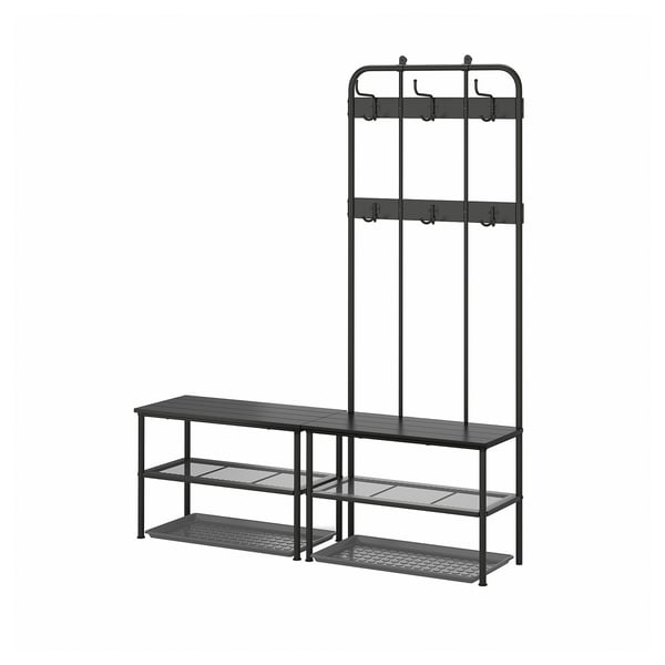 IKEA NIPÅSEN / BAGGMUCK Hallway furniture set of 4 black/gray