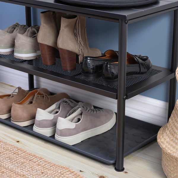 IKEA NIPÅSEN Bench With Shoe Storage Black 31 1/8x13 3/4x20 1/2 "