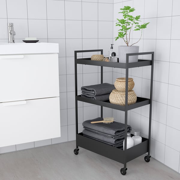 IKEA NISSAFORS Utility Cart Black 19 7/8x11 3/4x32 5/8 "