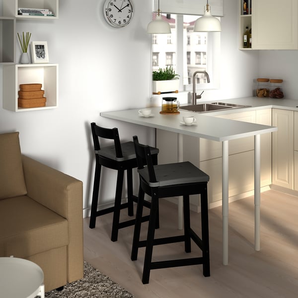 IKEA NORDVIKEN Bar Stool With Backrest Counter Height/black 24 3/8 "