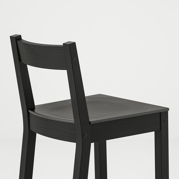 IKEA NORDVIKEN Bar Stool With Backrest Counter Height/black 24 3/8 "