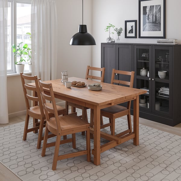 IKEA NORDVIKEN Extendable Table Antique Stain 59 7/8/87 3/4x37 3/8 "