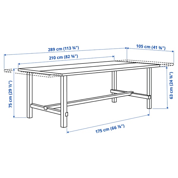 IKEA NORDVIKEN Extendable Table Antique Stain 82 5/8/113 3/4x41 3/8 "