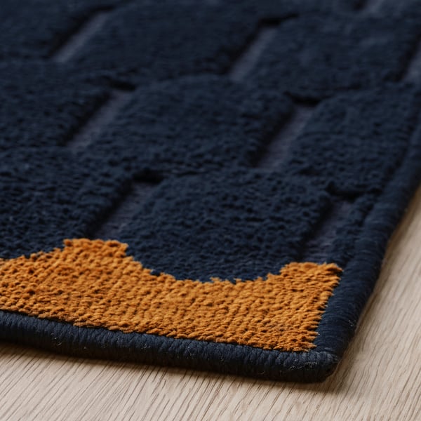 IKEA NÖVLING Rug Low Pile Dark Blue/yellow-brown 4 ' 2 "x6 ' 5 "