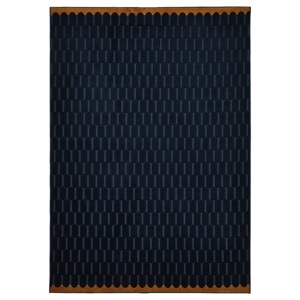 IKEA NÖVLING Rug low pile dark blue/yellow-brown 4 ' 2 "x6 ' 5 "