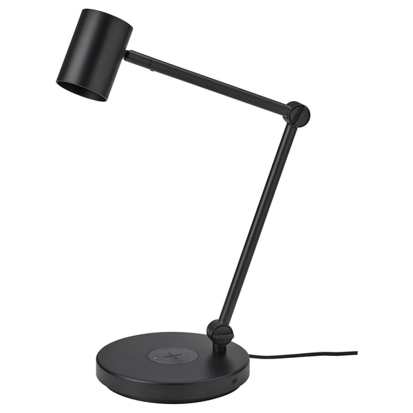 IKEA NYMÅNE Work lamp w/charging+LED bulb anthracite
