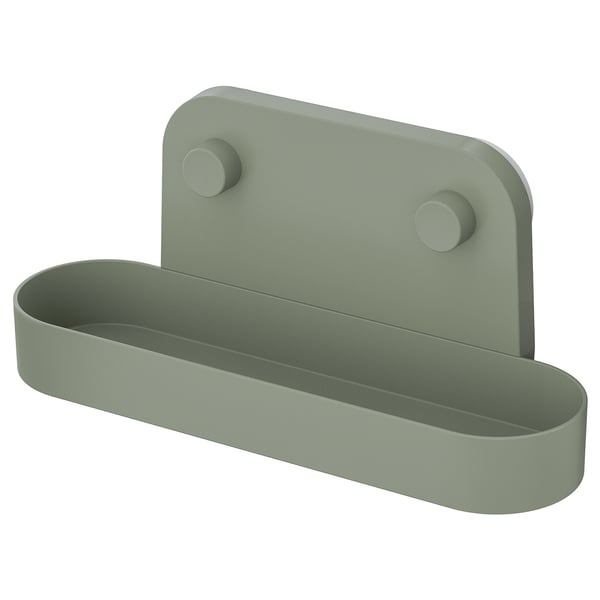 IKEA ÖBONÄS Wall shelf with suction cup gray-green 11 "