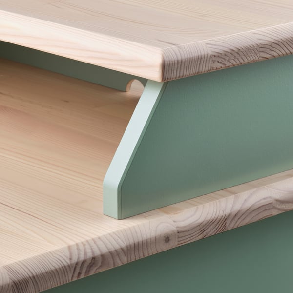 IKEA OLDERDALEN Nightstand Gray-green/pine 18 1/2x16 7/8 "