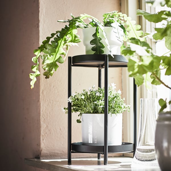 IKEA OLIVBLAD Plant Stand Indoor/outdoor Black 13 ¾ "
