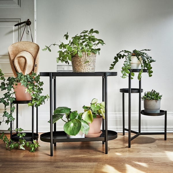 IKEA OLIVBLAD Plant Stand Indoor/outdoor Black 13 ¾ "