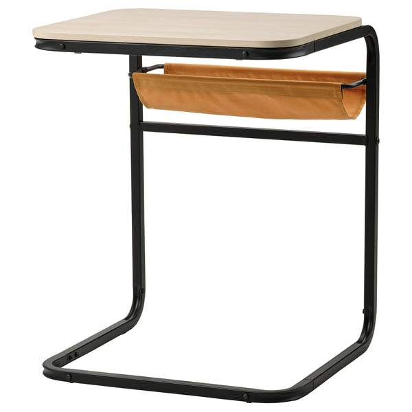 IKEA OLSERÖD Side table anthracite/birch effect dark yellow 20 7/8x19 5/8 "