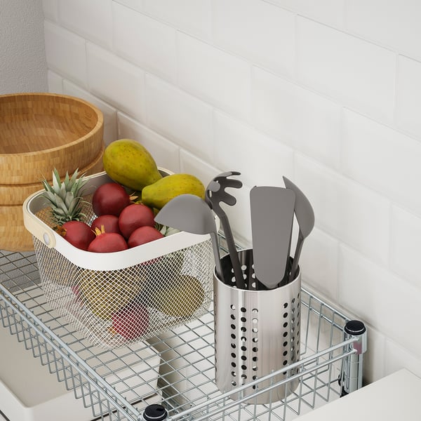 IKEA OMAR Shelving Unit With 3 Baskets Galvanized 36 1/4x14x37 "