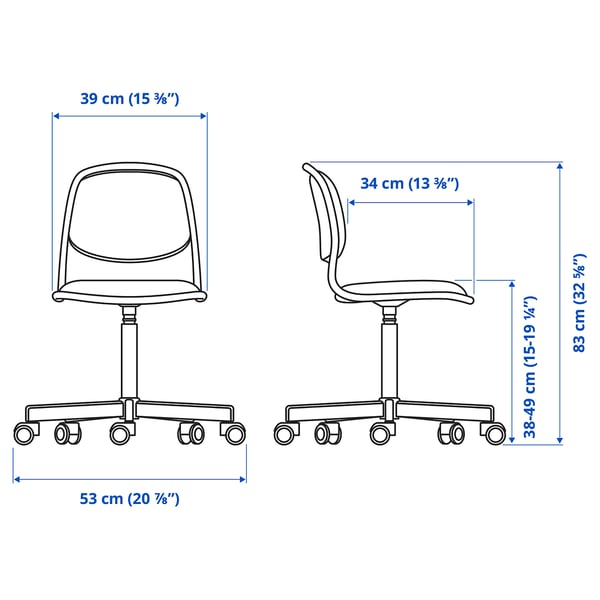 IKEA ÖRFJÄLL Child's Desk Chair White/Vissle Light Gray