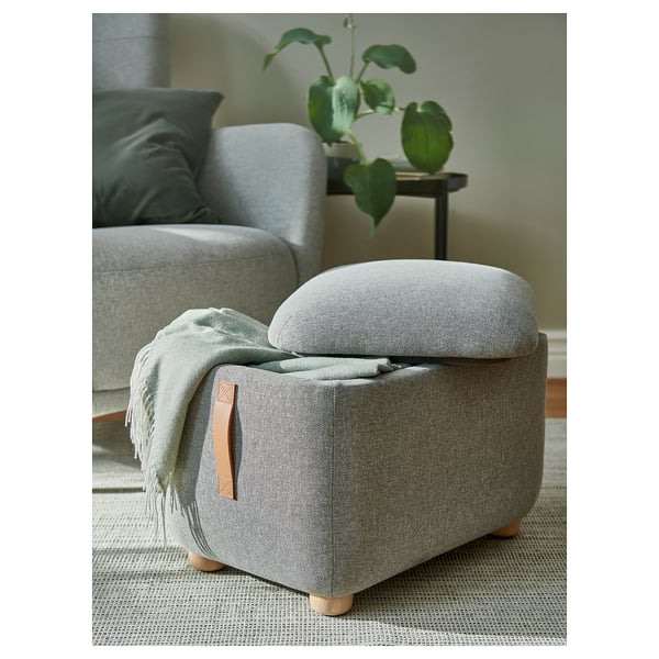 IKEA OSKARSHAMN Ottoman With Storage Tibbleby Beige/gray