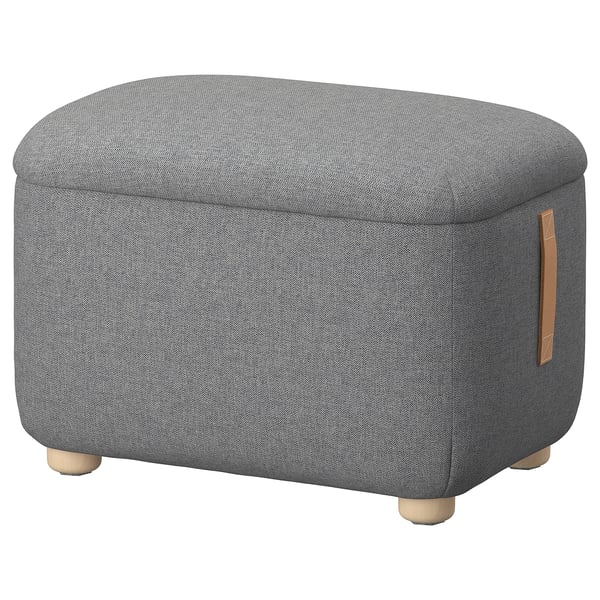 IKEA OSKARSHAMN Ottoman with storage Tibbleby beige/gray