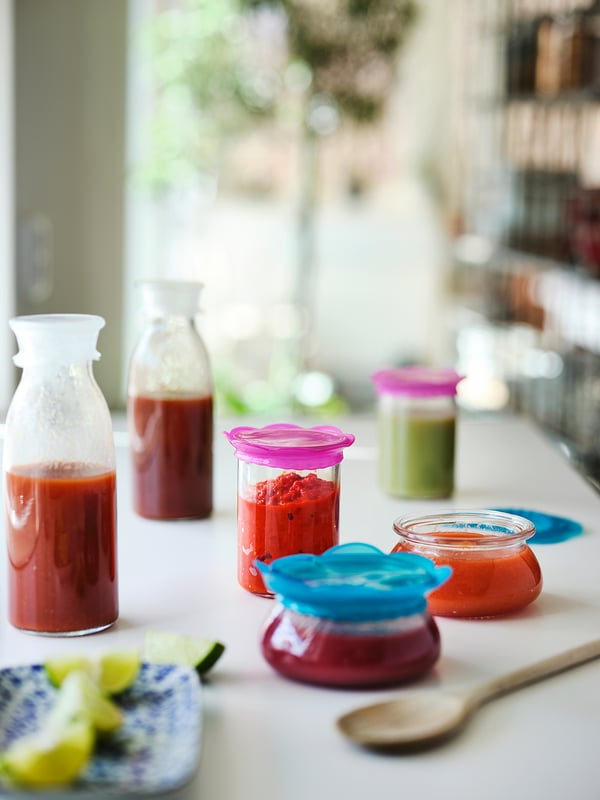 IKEA ÖVERMÄTT Food Cover Set Of 3 Silicone Multicolor