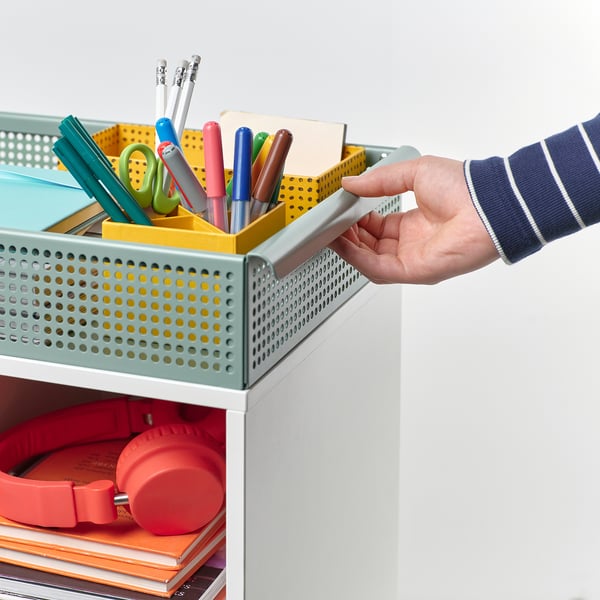 IKEA ÖVNING Utility Cart White/gray-green 21 1/4x13 "