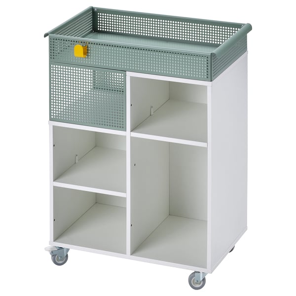 IKEA ÖVNING Utility cart white/gray-green 21 1/4x13 "