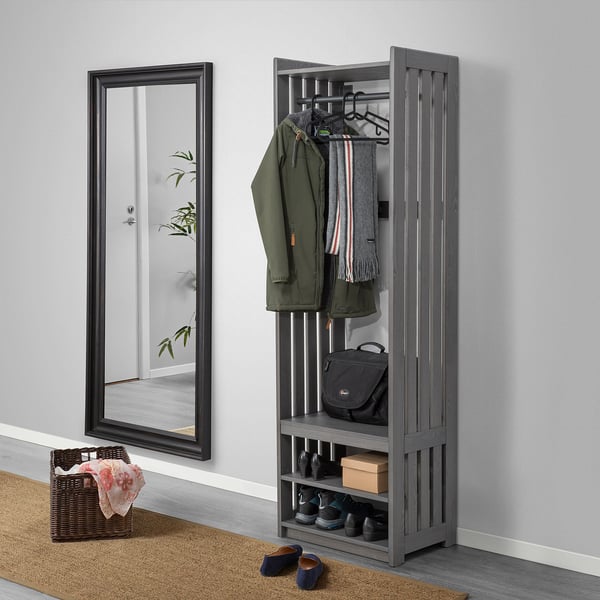IKEA PANGET Coat Rack With Shoe Storage Unit Dark Gray/stained 23 3/8x16x75 "