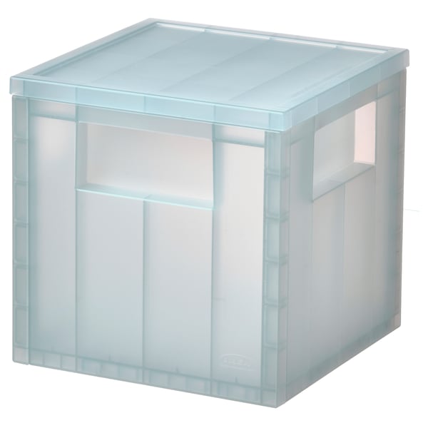 IKEA PANSARTAX Storage box with lid transparent gray-blue 6 ½x6 ½x6 ½ "