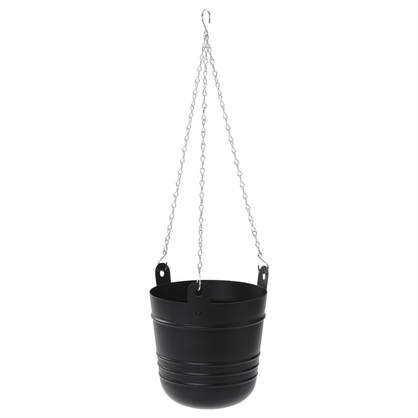 IKEA PÄRLRÖNN Hanging planter indoor/outdoor/black 6 "
