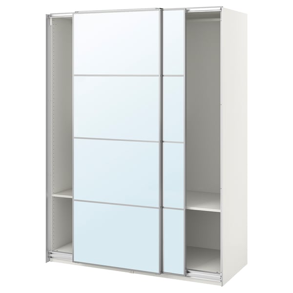 IKEA PAX / AULI Wardrobe with sliding doors white/mirror glass 59x26x79 1/4 "