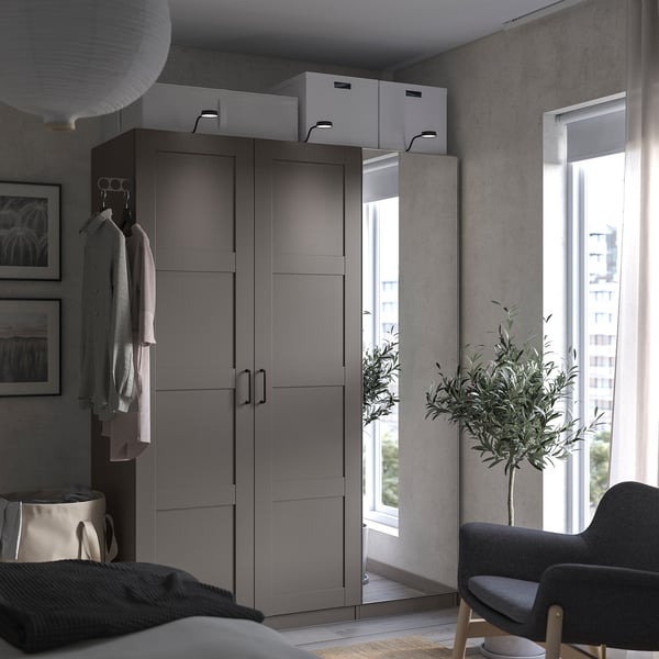IKEA PAX / BERGSBO/ÅHEIM Wardrobe Combination Dark Gray Dark Gray/mirror Glass 59x23 5/8x79 1/4 "