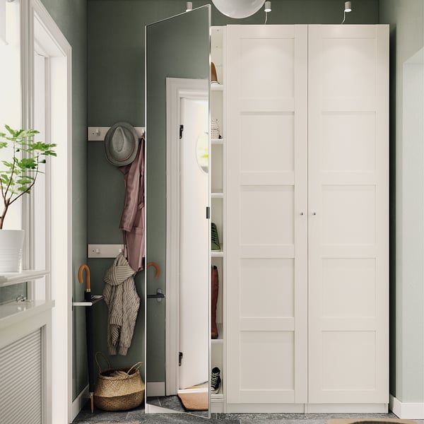 IKEA PAX / BERGSBO/ÅHEIM Wardrobe Combination White/mirror Glass 59x15x79 1/4 "