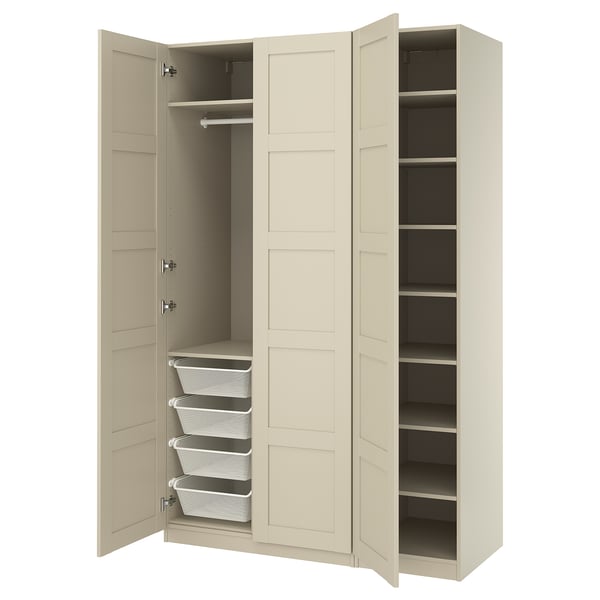 IKEA PAX / BERGSBO Wardrobe gray-beige/gray-beige 59x23 5/8x93 1/8 "
