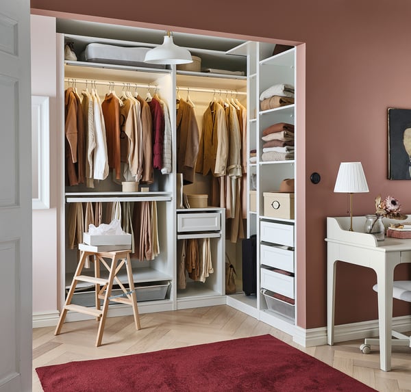 IKEA PAX Corner Wardrobe White 82 7/8/63 1/4x93 1/8 "