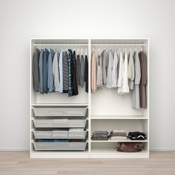 IKEA PAX / FARDAL/ÅHEIM Wardrobe Combination White High Gloss/white Mirror Glass 78 3/4x23 5/8x79 1/4 "