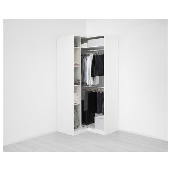 IKEA PAX / GRIMO Corner Wardrobe White/white 43 3/8/43 3/8x93 1/8 "