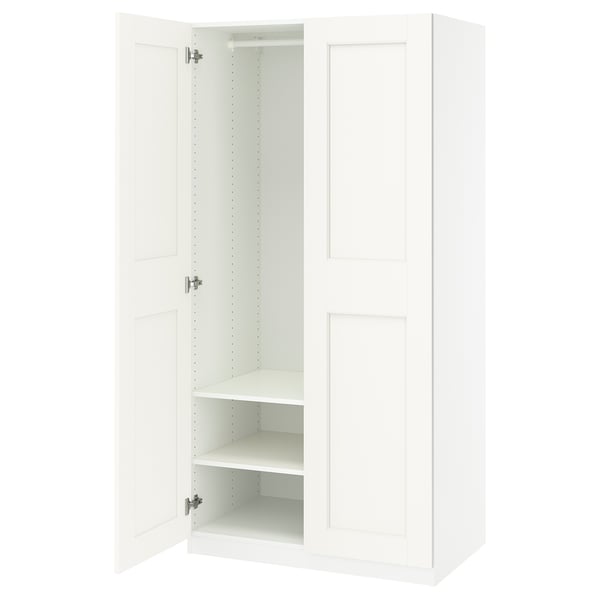 IKEA PAX / GRIMO Wardrobe combination white/white 39 3/8x23 5/8x79 1/4 "