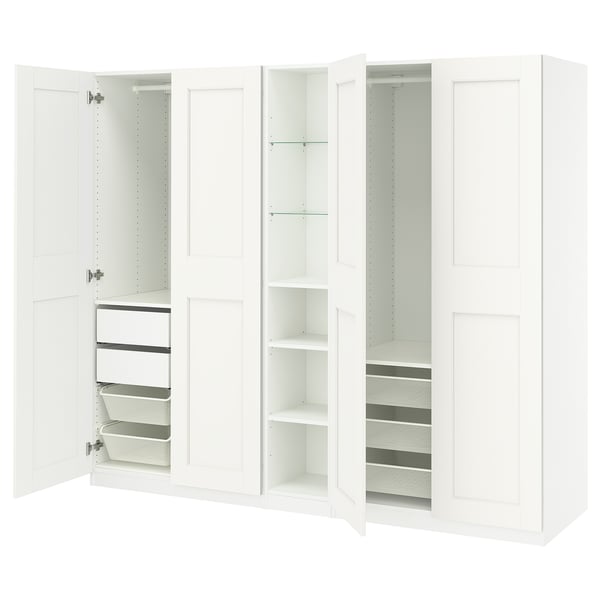IKEA PAX / GRIMO Wardrobe combination white white/white 92 1/2x23 5/8x79 1/4 "