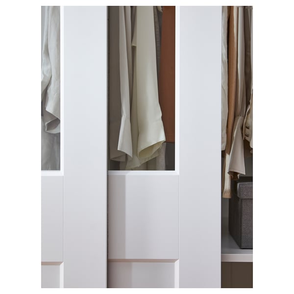 IKEA PAX / GRIMO Wardrobe With Sliding Doors White/clear Glass White 78 3/4x26x93 1/8 "